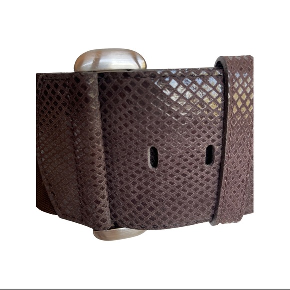 Vintage 90’s The Limited wide brown, faux snake skin, stretch - Picture 5 of 5